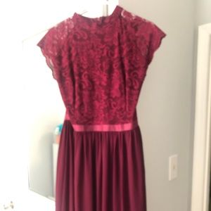 Burgundy Bridesmaid Gown